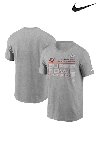 Nike Grey NFL Fanatics Tampa Bay Buccaneers Super Bowl Champions Locker Room T-Shirt (D61145) | £28