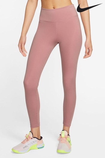 Nike Pink One Mid-Rise 7/8 Mesh-Paneled Leggings (D61147) | £45