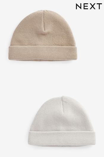 Grey LAUREN Knitted Beanie Hats 2 Packs (0mths-2yrs) (D61177) | £10