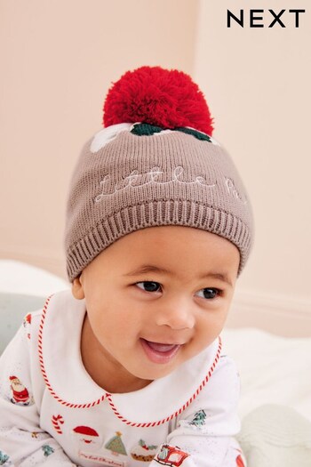 Mink Brown Knitted Little Pud Baby Hat (0mths-2yrs) (D61202) | £8