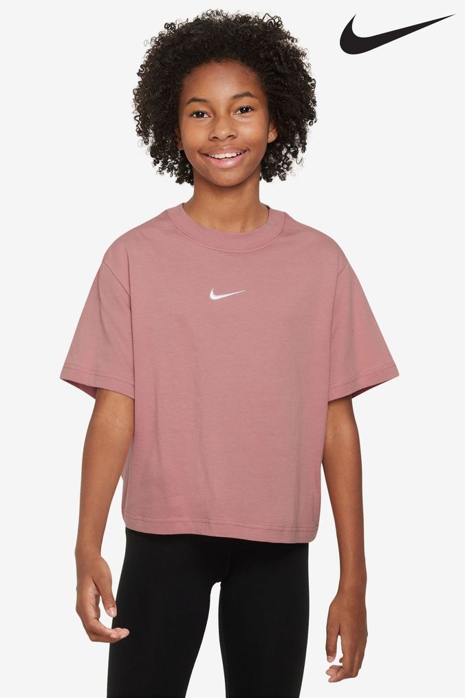 Nike Dusty Red Oversized Essentials Boxy T-Shirt (D61208) | £20