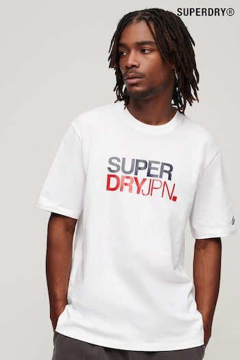 Superdry White Sportswear Logo Loose T-Shirt (D61290) | £27