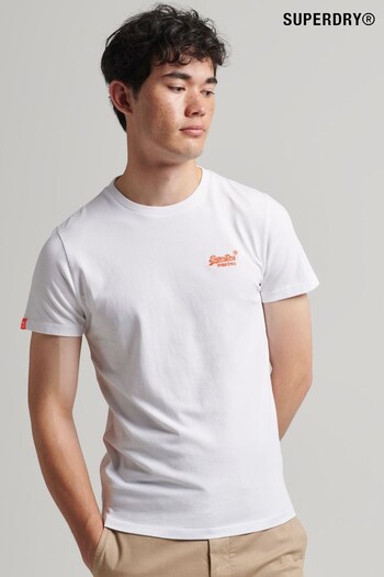 Superdry White Superdry Orange Label Neon Lite T-Shirt (D61303) | £18