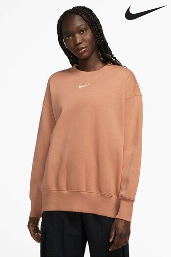 Nike Amber Orange Oversized Mini Swoosh Sweatshirt (D61339) | £55