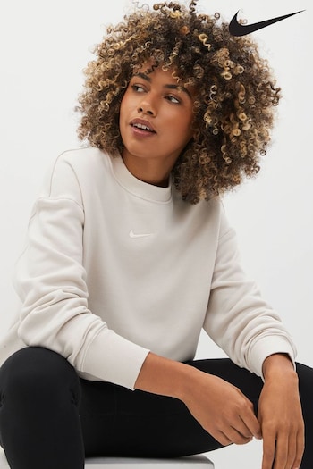 Nike Ivory Oversized Mini Swoosh Sweatshirt (D61340) | £55