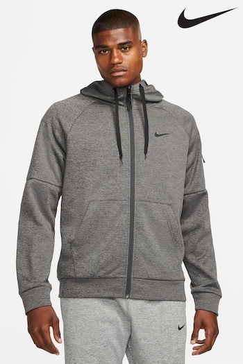 Nike Charcoal Grey Therma-FIT Full Zip Fitness Hoodie (D61355) | £70