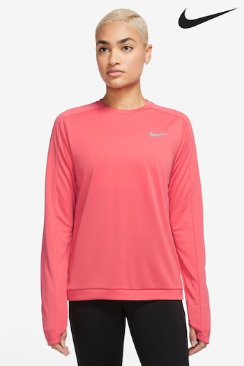 Nike Coral Pink Dri FIT Crew Neck Running Top (D61357) | £38