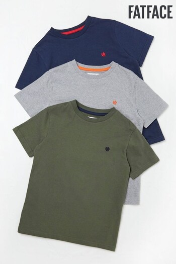 FatFace Blue Short Sleeve T-Shirts 3 Pack (D61449) | £25