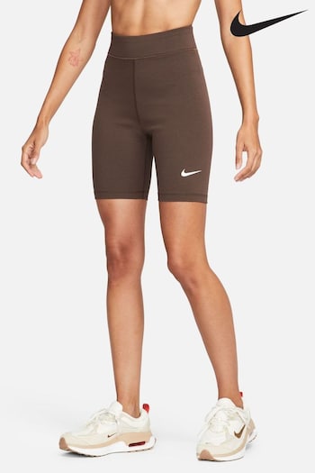 Nike Red Brown Classic High Waisted 8" Cycling Shorts (D61584) | £28