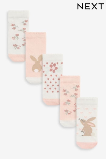 Pink Bunny Socks 5 Pack (0mths-2yrs) (D61717) | £6.50