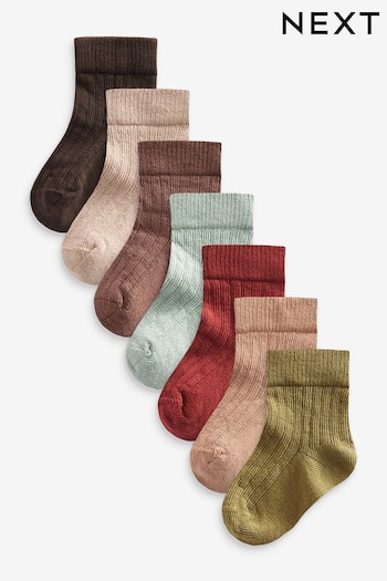 Mixed Muted Baby Rib Socks 7 Packs (0mths-2yrs) (D61763) | £8