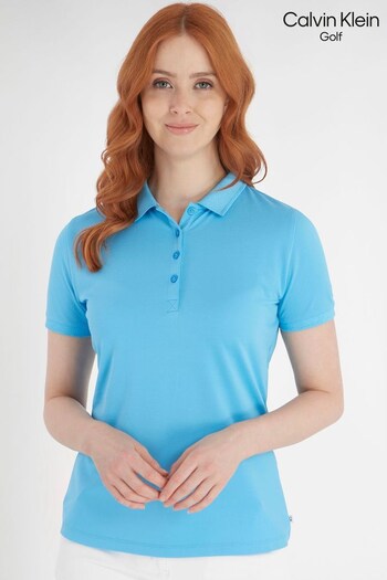 Calvin Klein Golf Blue Performance Cotton Pique Polo (D61764) | £40