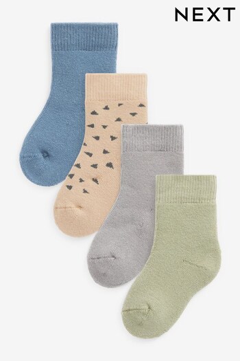 Teal Blue Baby Toweling Socks 4 Packs (0mths-2yrs) (D61765) | £6.50