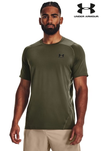 Under Armour Green Heat Gear Armour Fitted Short Sleeve T-Shirt (D61884) | £31