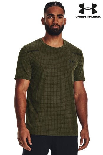 Under Armour Green Seamless Grid Short Sleeve T-Shirt (D62271) | £40