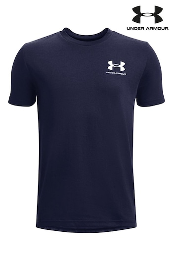 Under third Armour Blue Sportstyle Left Chest Short Sleeve T-Shirt (D62387) | £17