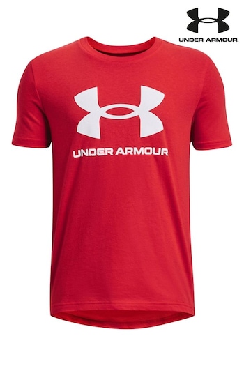 Under Armour Red Sportstyle Logo Short Sleeve T-Shirt (D62388) | £17