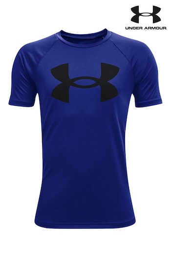 Under Armour cinzento Dark Blue Tech Big Logo Short Sleeve T-Shirt (D62392) | £17