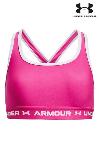 Under Armour Pink Crossback Mid Solid Sports Bra (D62434) | £17