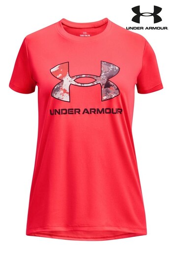 Under Armour Pink Tech Print Sleeve T-Shirt (D62441) | £17