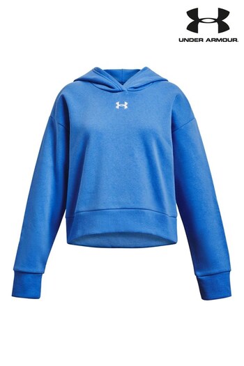 Under -Shirt Armour Blue Rival Fleece Crop Hoodie (D62453) | £38