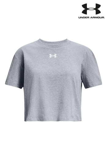 Under Armour summit Grey Crop Sportstyle Logo Short Sleeve T-Shirt (D62462) | £23