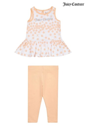 Juicy Couture zip-up Daisy White Long Frill Top and Legging Set (D62528) | £35