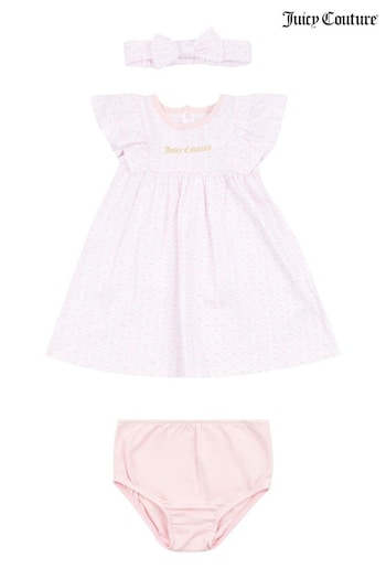 Juicy Couture Baby White Dress Knicker And Bow Set (D62816) | £35