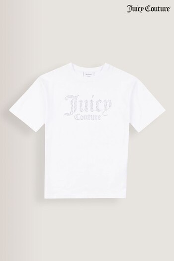 Juicy Couture Girls Diamante T-Shirt (D62826) | £35 - £42