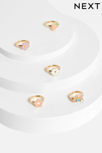 Gold Tone Character Rings 5 Pack (D62836) | £6