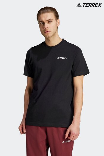 adidas celana Performance Terrex Graphic Altitude Black T-Shirt (D62855) | £35