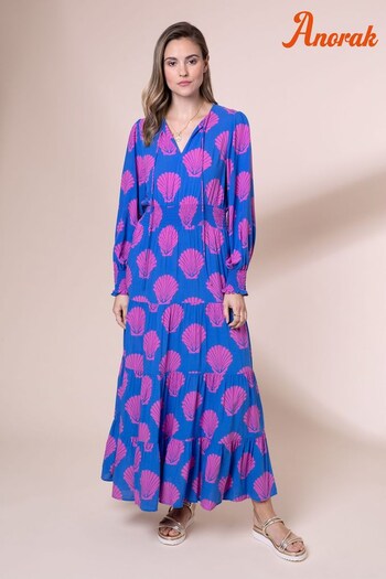 Anorak Blue Shells EcoVero Lily Maxi Dress (D62870) | £109