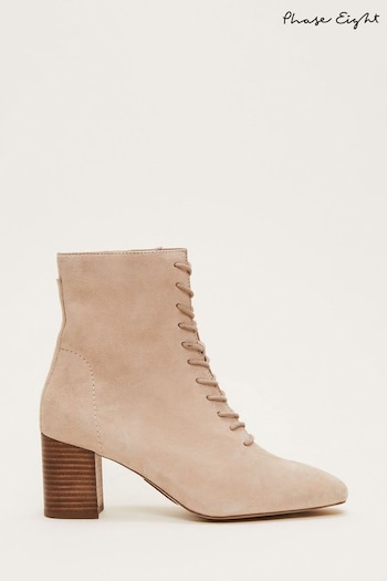 Phase Eight Cream Lace Up Ankle Boots (D62951) | £139