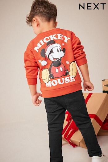 Red Mickey Mouse Christmas Jersey Sweatshirt (3mths-8yrs) (D63043) | £14 - £16