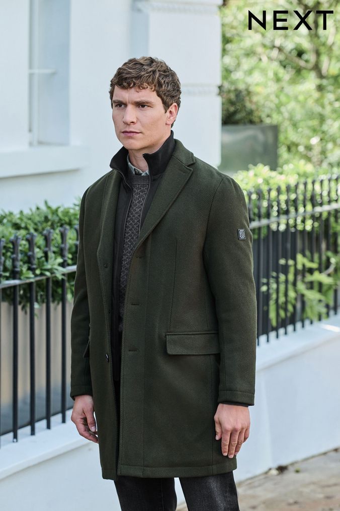 Mens Green Coats Mens Cotton Coats Next Official Site