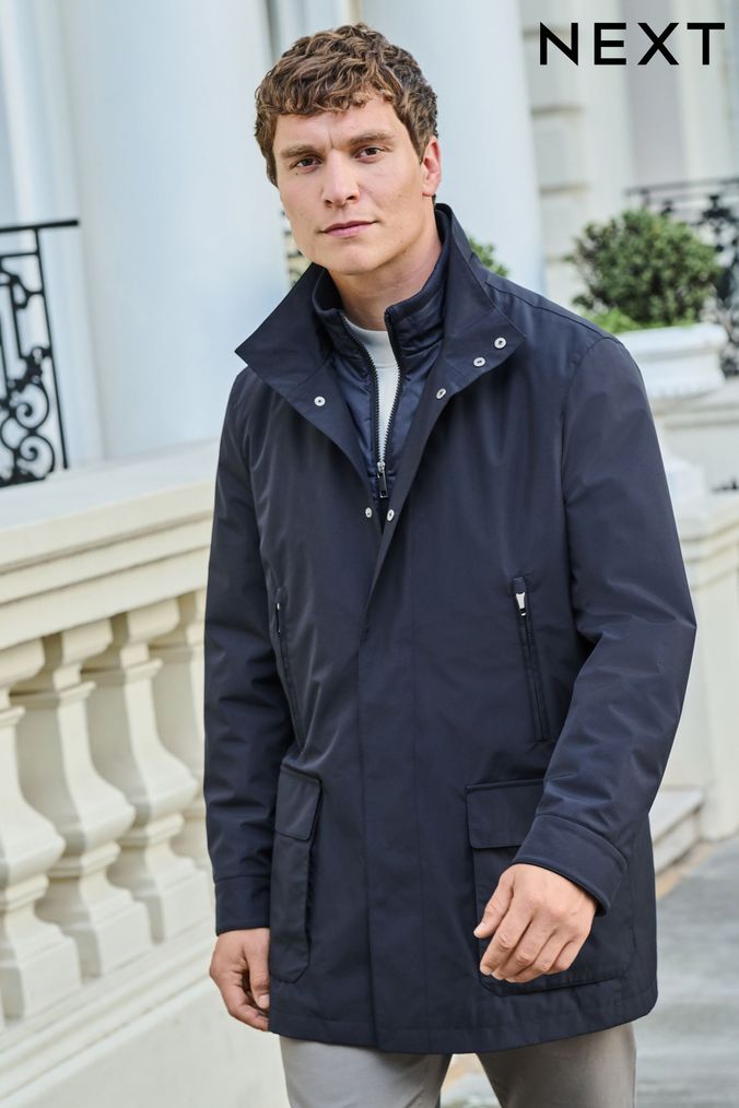 Buy Men s Blue Raincoat Coatsandjackets Online Next UK