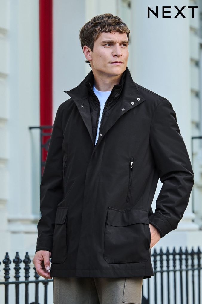 Plus size funnel neck coat hotsell