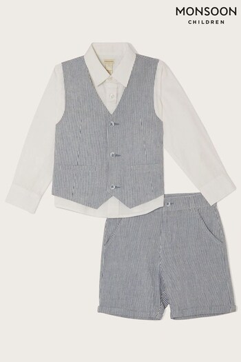 Monsoon Blue Cooper Three-Piece Suit With Shorts (D63559) | £60 - £80