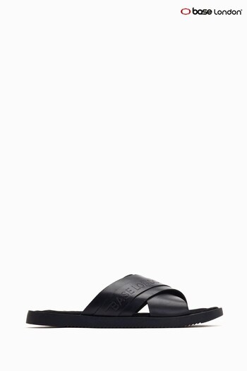 Base London Vega Slip On Black Sandals (D63610) | £50