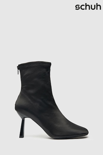 Schuh Beatrix Black Satin Sock Boots (D63623) | £45