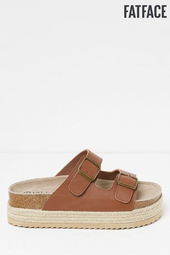 FatFace Brown Flatform Meldon Sandals (D63748) | £50