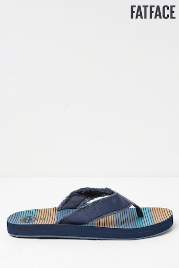 FatFace Blue Harris Striped Flip Flops (D63766) | £20