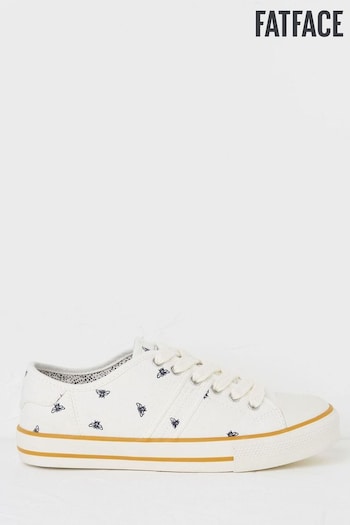 FatFace White Bee Lola Canvas Trainers (D63768) | £39