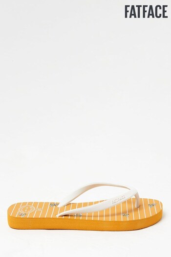 FatFace Yellow Portloe Bee Print Flip Flops (D63774) | £12