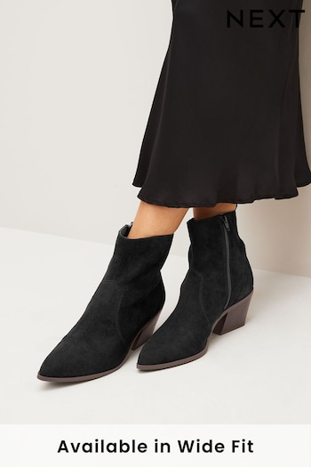 Black Forever Comfort® Cowboy/Western Ankle Boots (D63897) | £40