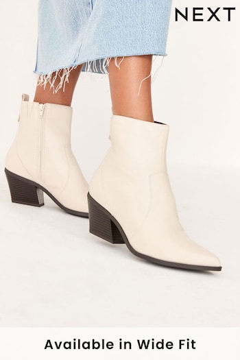 Bone White Forever Comfort® Cowboy/Western Ankle Boots (D63898) | £40