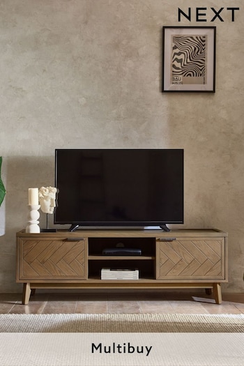 Natural Tetbury Solid Oak TV Unit, Up to 65 Inch (D64074) | £550