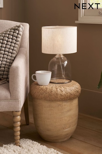 Natural Acorn Resin Storage Side Table (D64076) | £125