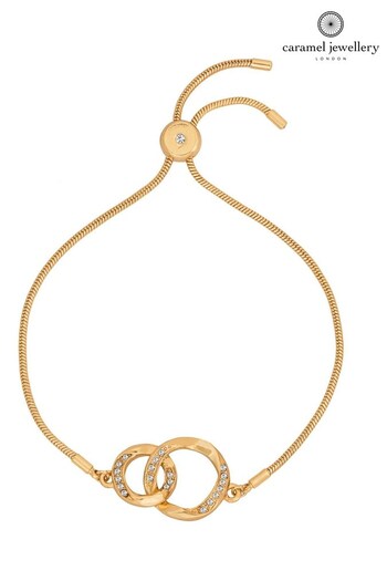 Caramel Jewellery London Gold Tone Sparkly Hoop Entwined Friendship Bracelet (D64219) | £15