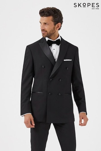 Skopes Sinatra Black Tailored Double Breasted Suit Jacket (D64287) | £104